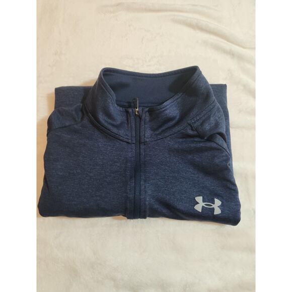 Under Armour Sweater Mens Large Blue Heatgear Loose 1/4 Zip Athleisure Pullover - Picture 1 of 11